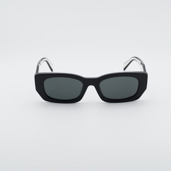 Prada PRB05S 09Q08Z Sunglasses Black Rectangle Frame, Dark Grey Lenses main image 9